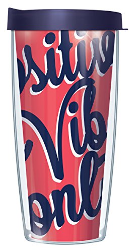 Signature Tumblers Positive Vibes Only 22 Oz Traveler Tumbler Mug with Lid