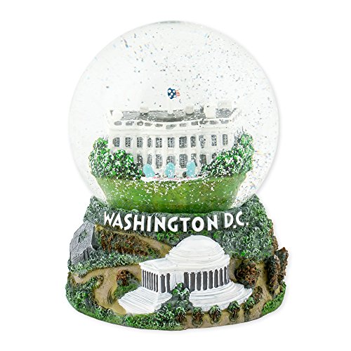 Cadona International, Inc Washington DC Capitol 100mm Resin Glitter Water Globe Plays Tune Star Spangled Banner