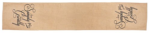 Jozie B 200081 "Live Simply Love Greatly" Jute Canvas Table Runner