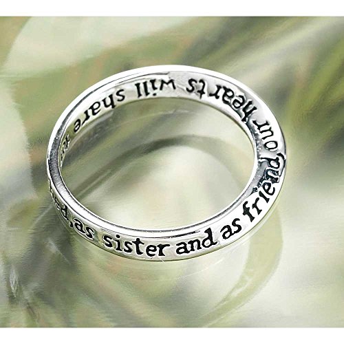 DICKSONS, INC. Dear Sister and Friend Womens Silver Plated Twist Ring Size 6