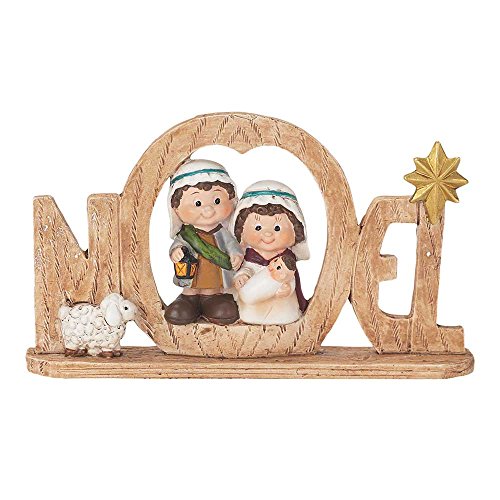 DICKSONS, INC. Noel Whimsical Holy Family 5.5 x 3.5 Resin Stone Christmas Nativity Scene Figurine