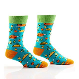 Gift Craft Thanksgiving Turkey Pumpkins Pilgrim Hats Acorns Men S Crew Socks By Yo Sox
