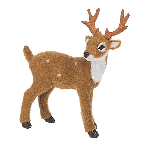 Midwest-CBK Deer buck Antlers 4 x 5 Inch Faux Fur Plastic Christmas Ornament Figurine