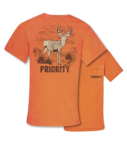 Southern Couture Couture Tee Company Priority Whitetail Deer Pocket Tee Unisex Classic Fit T-Shirt - Burnt Orange, 2X-Large