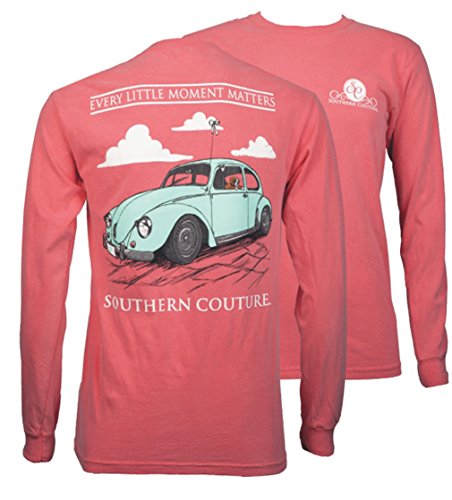 Southern Couture SC Comfort Bessy the Bug on Long Sleeve Womens Fit Shirt - Watermelon, Medium