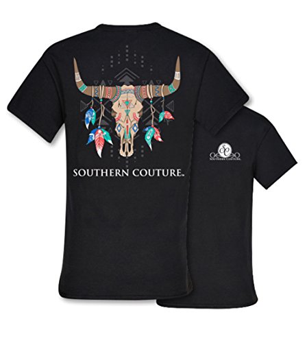 Southern Couture SC Classic Tribal Skull Womens Classic Fit T-Shirt - Black, Large