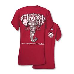 Southern Couture SC Classic Alabama Crimson Tide Elephant Womens Classic Fit T-Shirt - Cardinal Red, Small