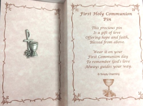 Simply Charming First Holy Communion Pin in Gift Box - Silver