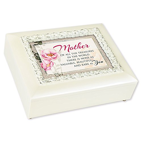 Cottage Garden Mother Treasures In World Cream Pearlescent Large Decorative Jewelry Keepsake Box