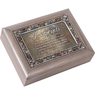 Cottage Garden Footprints In Sand Carried You Pewter Jewel Beaded