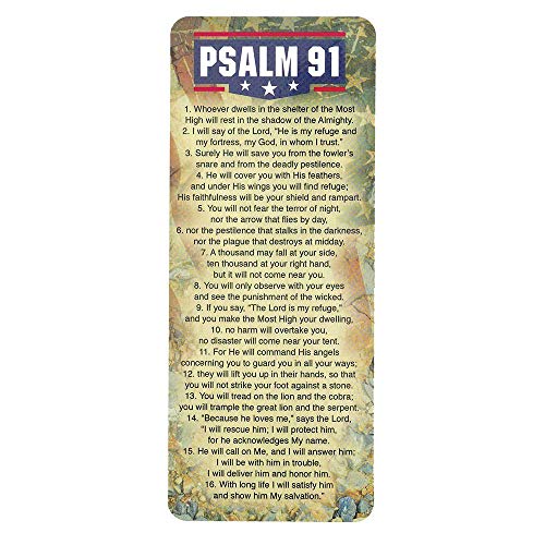 Dicksons Psalm 91 Full Verse American Flag Detail Cardstock Bookmarks, Pack of 12