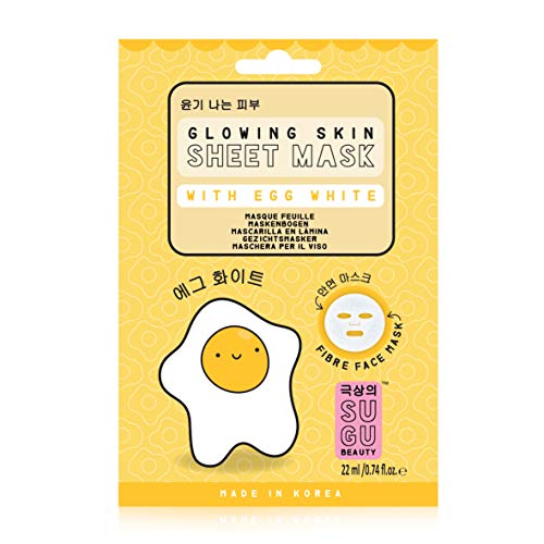 Npw London Sugu Beauty Korean Glowing Skin Sheet Mask With Egg White Pack Of 4