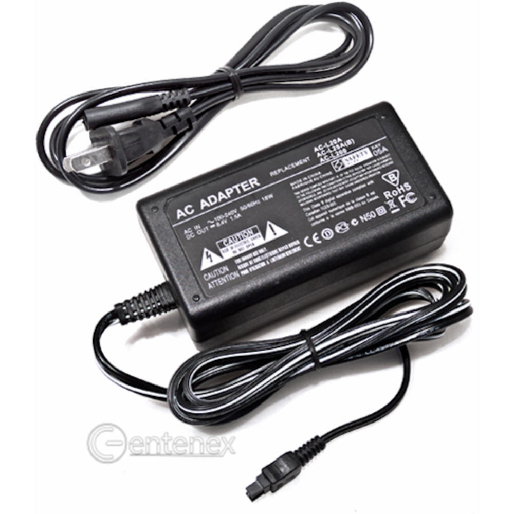 Centenex Electronics AC Power Adapter SONY AC-L25 AC-L25A AC-L25B AC-L25C AC-L20A AC-L200 AC-L200A +Microfiber Cloth