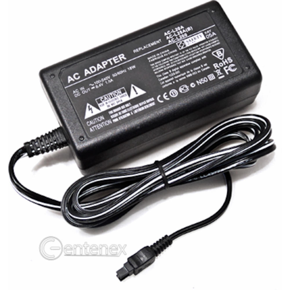 Centenex Electronics AC Power Adapter SONY AC-L25 AC-L25A AC-L25B AC-L25C AC-L20A AC-L200 AC-L200A +Microfiber Cloth