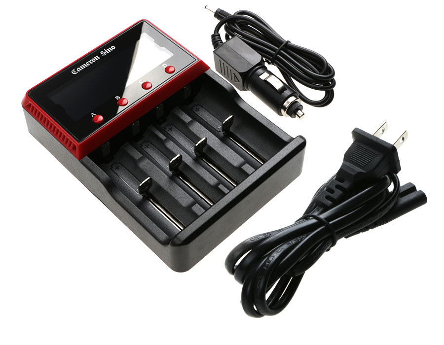 Cameron Sino Battery Charger for 10440 18500 25500 26650 14650 AA AAA w/US Power Cable + Car