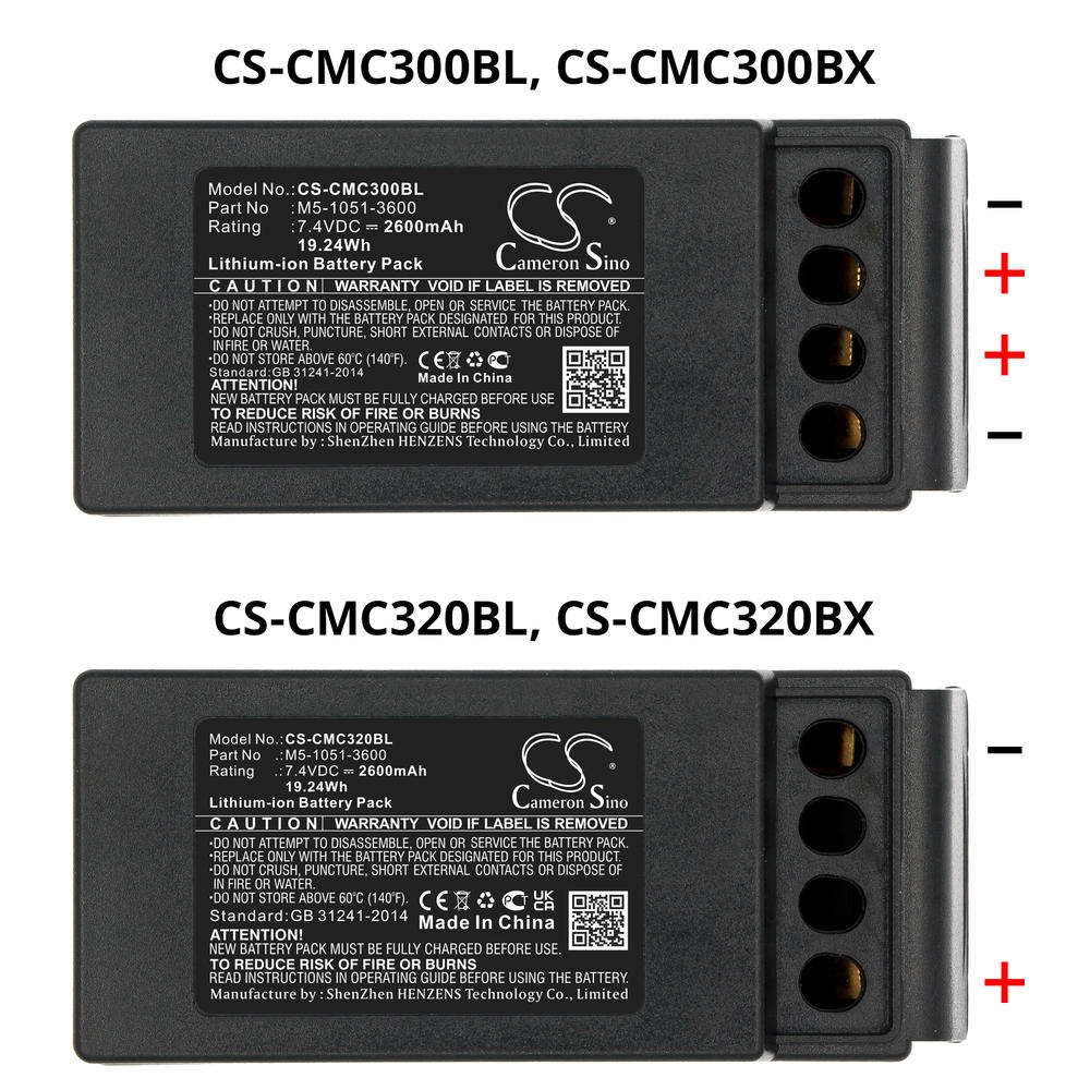Cameron Sino Battery for Cavotec M9-1051-3600 EX MC-3 MC-3000 M5-1051-3600 CS-CMC300BL 2600mA