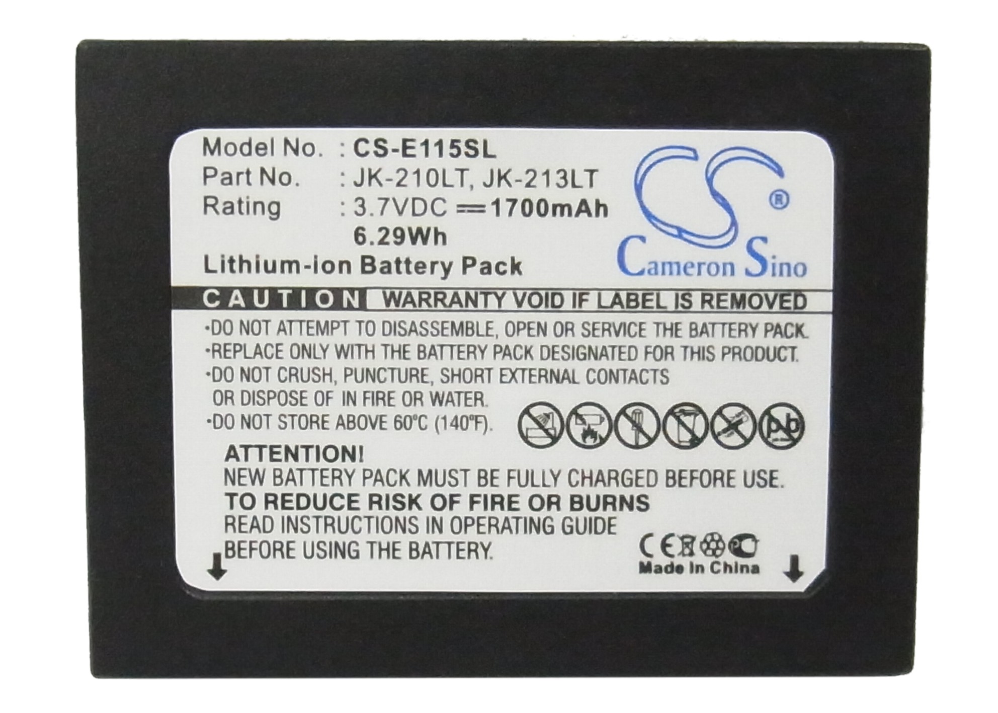Cameron Sino Battery for Casio Cassiopeia E100 E105 E-115 E-125 E125-CSC E500 JK-210LT 1700mA