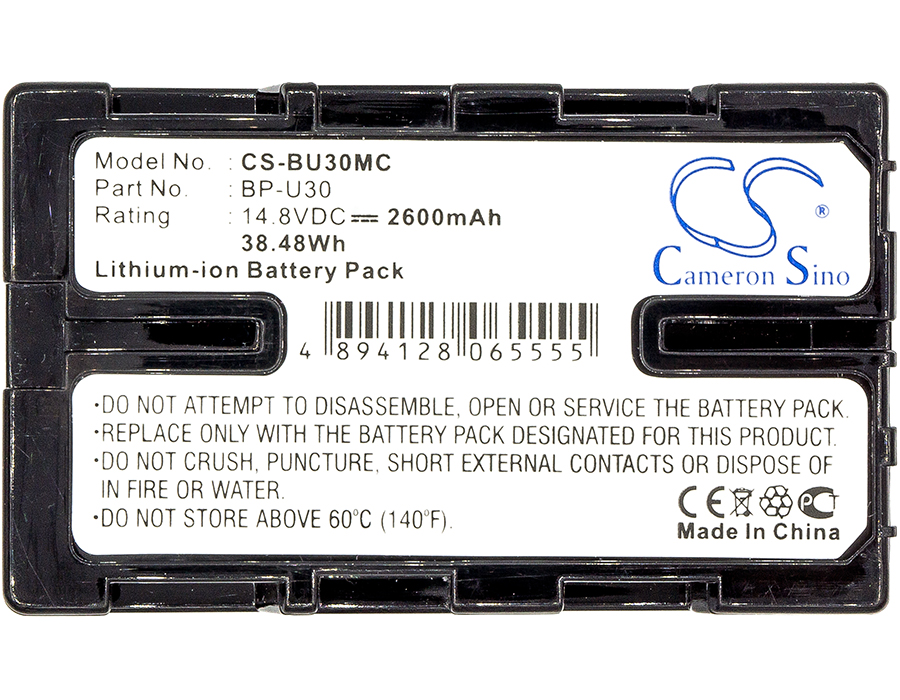 Cameron Sino Battery for Sony PMW-100 PMW-EX1 PMW-EX3 PMW-F3 PXW-FS5 BP-U30 14.8v 2600mAh