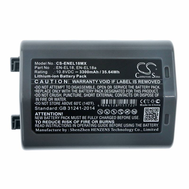 Cameron Sino Battery for Nikon D5 D500 D800 D800E D810 D810A D850 EN-EL18 EN-EL18a 3300mAh