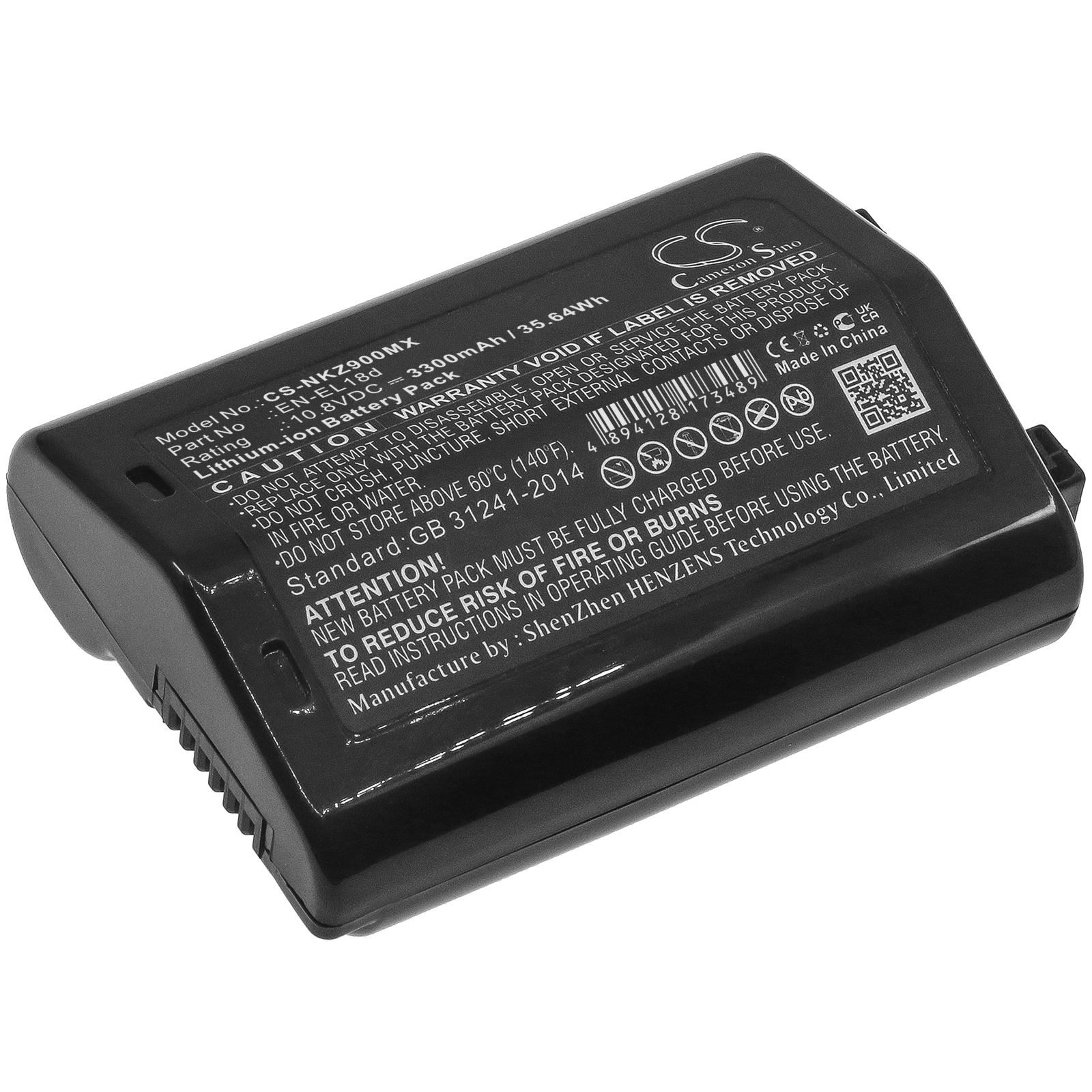 Cameron Sino Battery for NIKON D6 D4 D4s D5 Z9 EN-EL18d Camera CS-NKZ900MX 10.8v 3300mAh