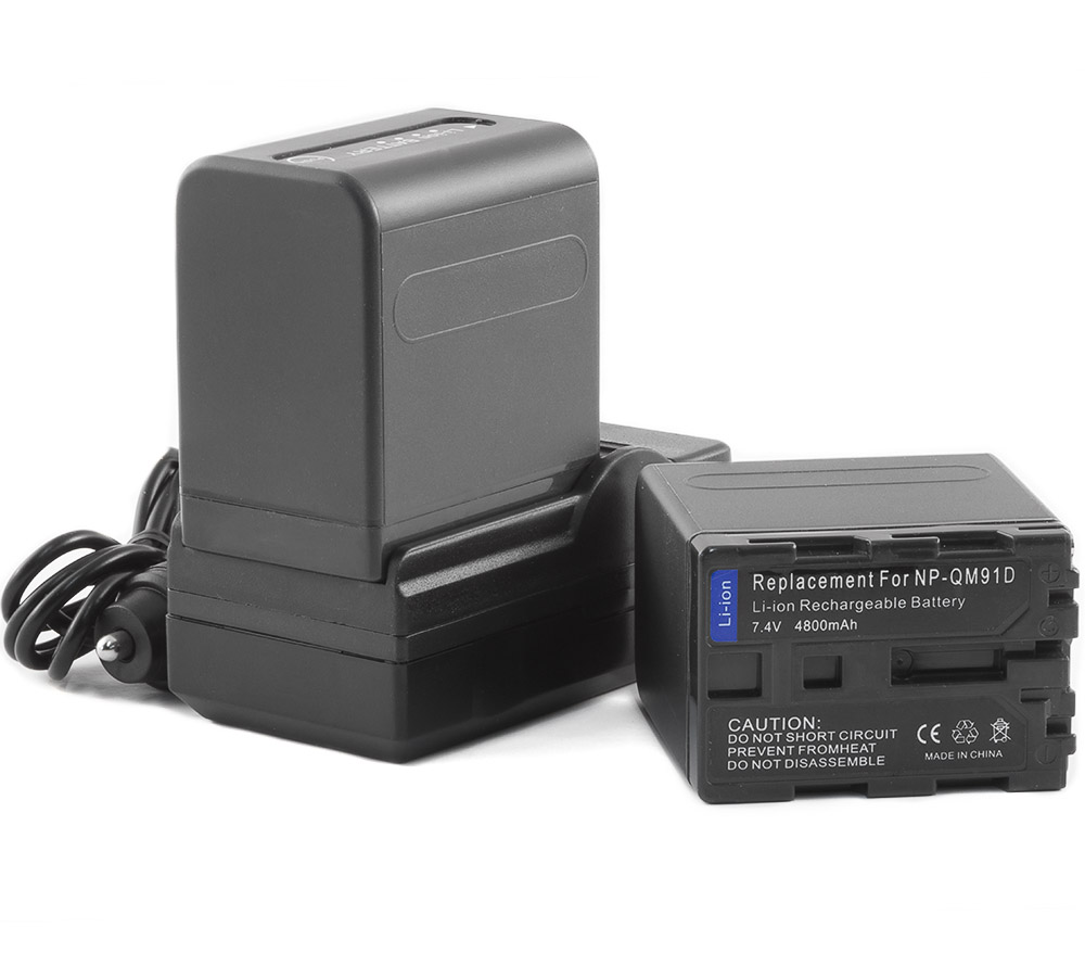 Centenex Electronics 2 Battery + Charger for Sony NP-QM91D HVR-A1 DCR-HC14 DCR-HC14E HDR-HC1 NP-FM50 DCR-TRV14 DCR-TRV255