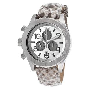 nixon 42 20 chrono watch white snake one size a037843