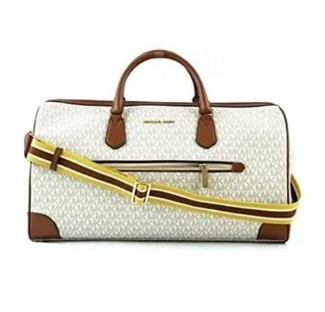 Michael Kors Extra Large Top Zip Duffle Bag (Vanilla) 35H1GTFD4B149