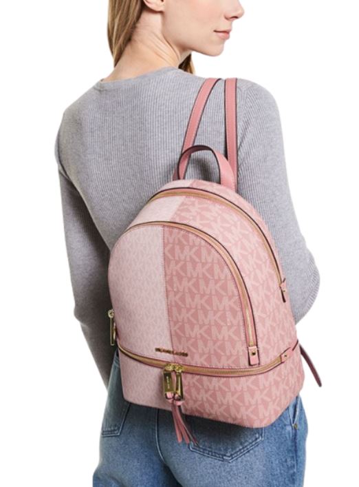 Michael Kors Rhea Zip Medium Backpack Smokey Rose Multi 2 One Size  	 30S2GEZB8B-990