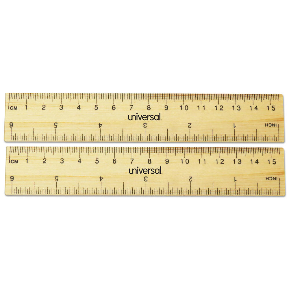 Universal Studios Flat Wood Ruler, Standard/Metric, 6" Long
