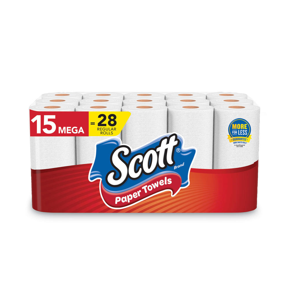 Scott Choose-A-Sheet Mega Kitchen Roll Paper Towels, 1-Ply, 7.31 X 11, White, 102/Roll, 30 Rolls Carton
