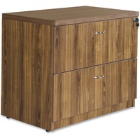 Lorell Chateau Series Walnut Laminate Desking - 2-Drawer - 35.5" x 22"30" Lateral File, 1.5" Top - 2