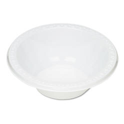Tablemate Plastic Dinnerware, Bowls, 12 Oz, White, 125/Pack