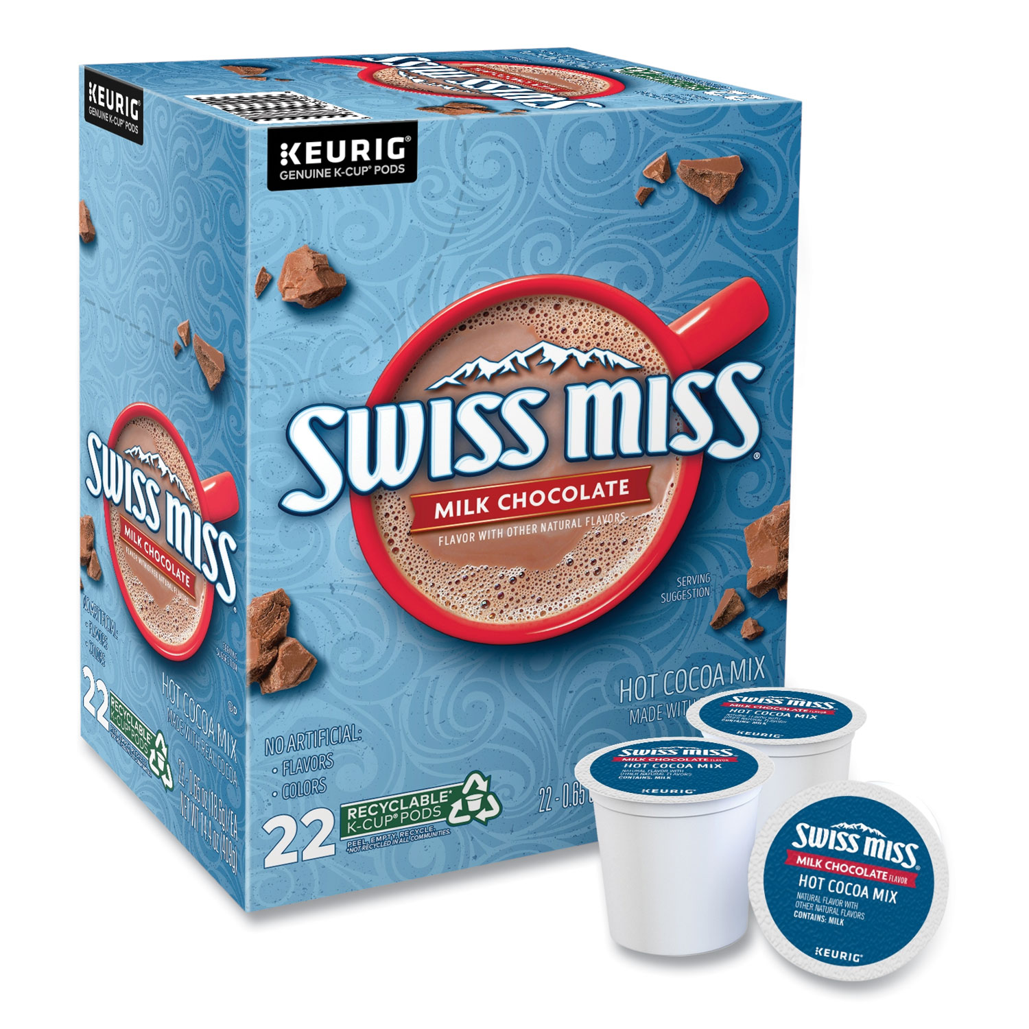 Swiss Miss Milk Chocolate Hot Cocoa K-Cups, 22/Box