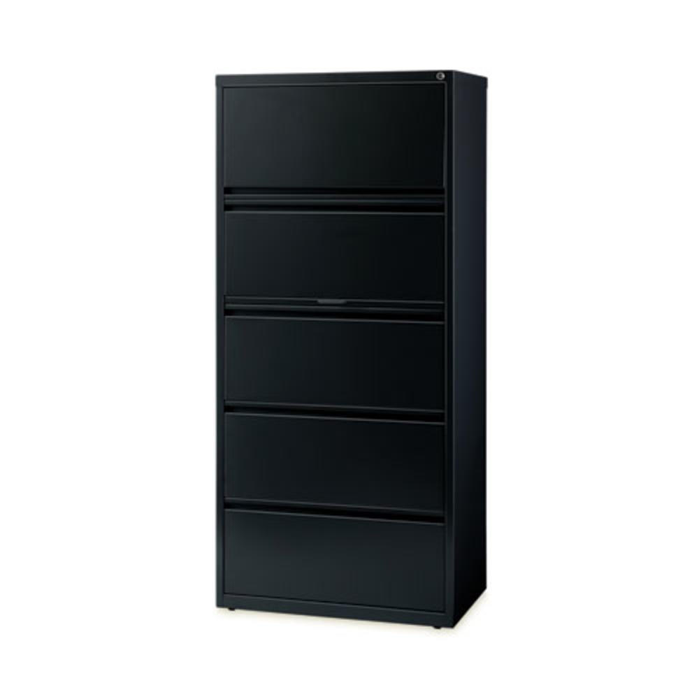 Hirsh Industries Lateral File Cabinet, 5 Letter/Legal/A4-Size File Drawers, Black, 30 X 18.62 X 67.62