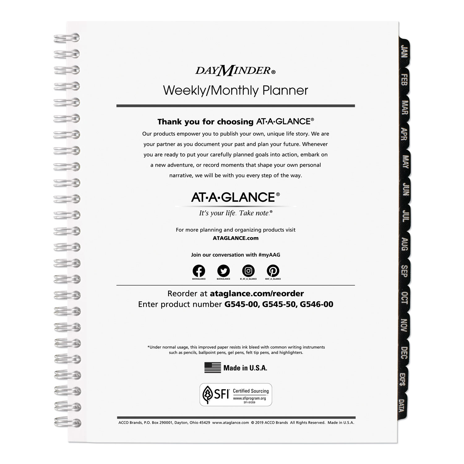 AT-A-GLANCE Dayminder Executive Weekly/Monthly Refill, 8.75 X 7, White Sheets, 12-Month (Jan To Dec): 2022