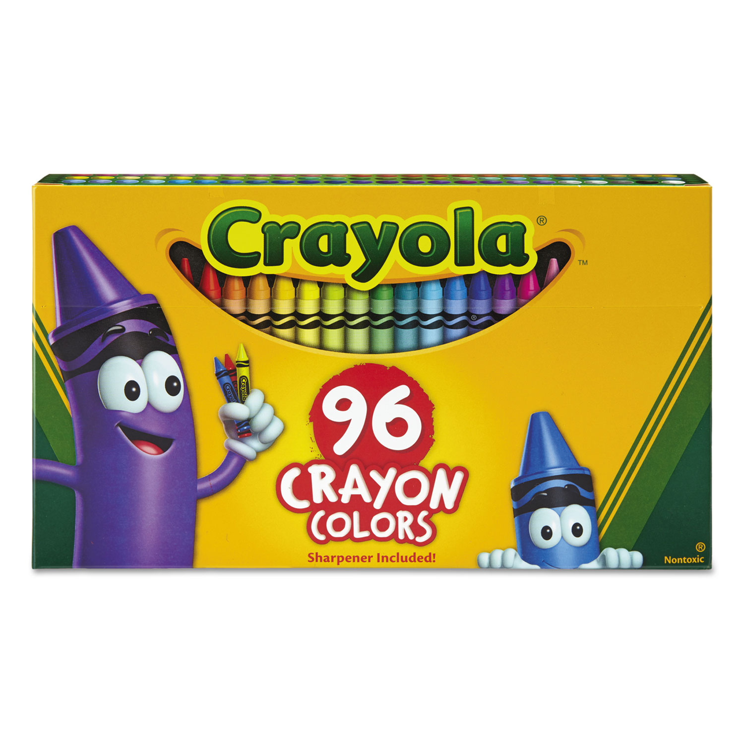 Crayola Classic Color Crayons In Flip-Top Pack With Sharpener, 96 Colors/Pack