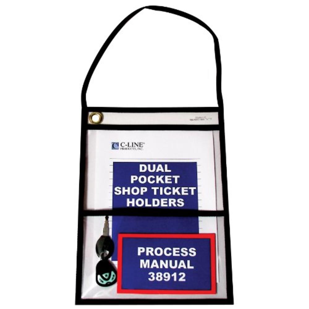 C-Line 2-Pocket Shop Ticket Holder W/Setrap, Black Stitching, 150-Sheet, 9 X 12, 15/Box