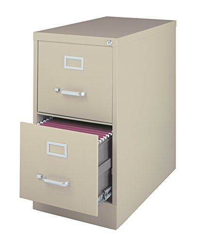 Hirsh Industries Vertical Letter File Cabinet, 2 Letter-Size File Drawers, Putty, 15 X 22 X 28.37