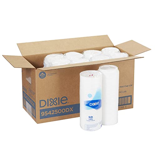 Dixie White Dome Lid Fits 10 Oz To 16 Oz Perfectouch Cups, 12 Oz To 20 Oz Hot Cups, Wisesize, 500/Carton