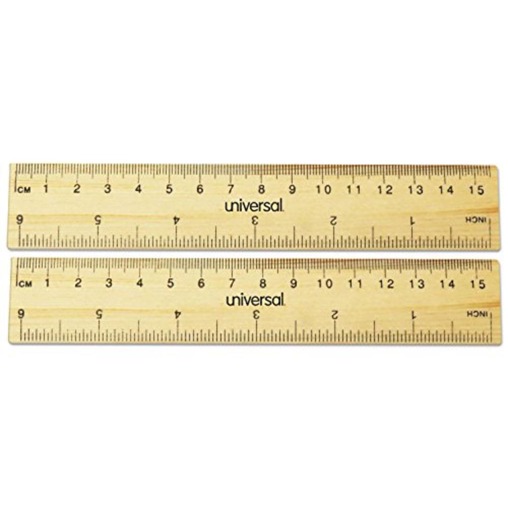 Universal Studios Flat Wood Ruler, Standard/Metric, 6" Long