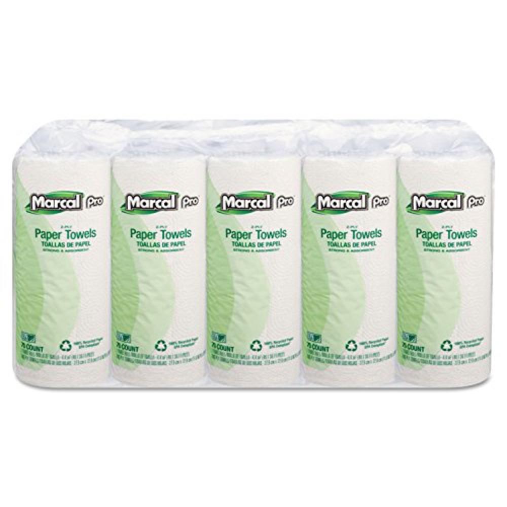 Marcal PRO 100% Premium Recycled Kitchen Roll Towels, 2-Ply, 11 X 9, White, 70/Roll, 30 Rolls/Carton