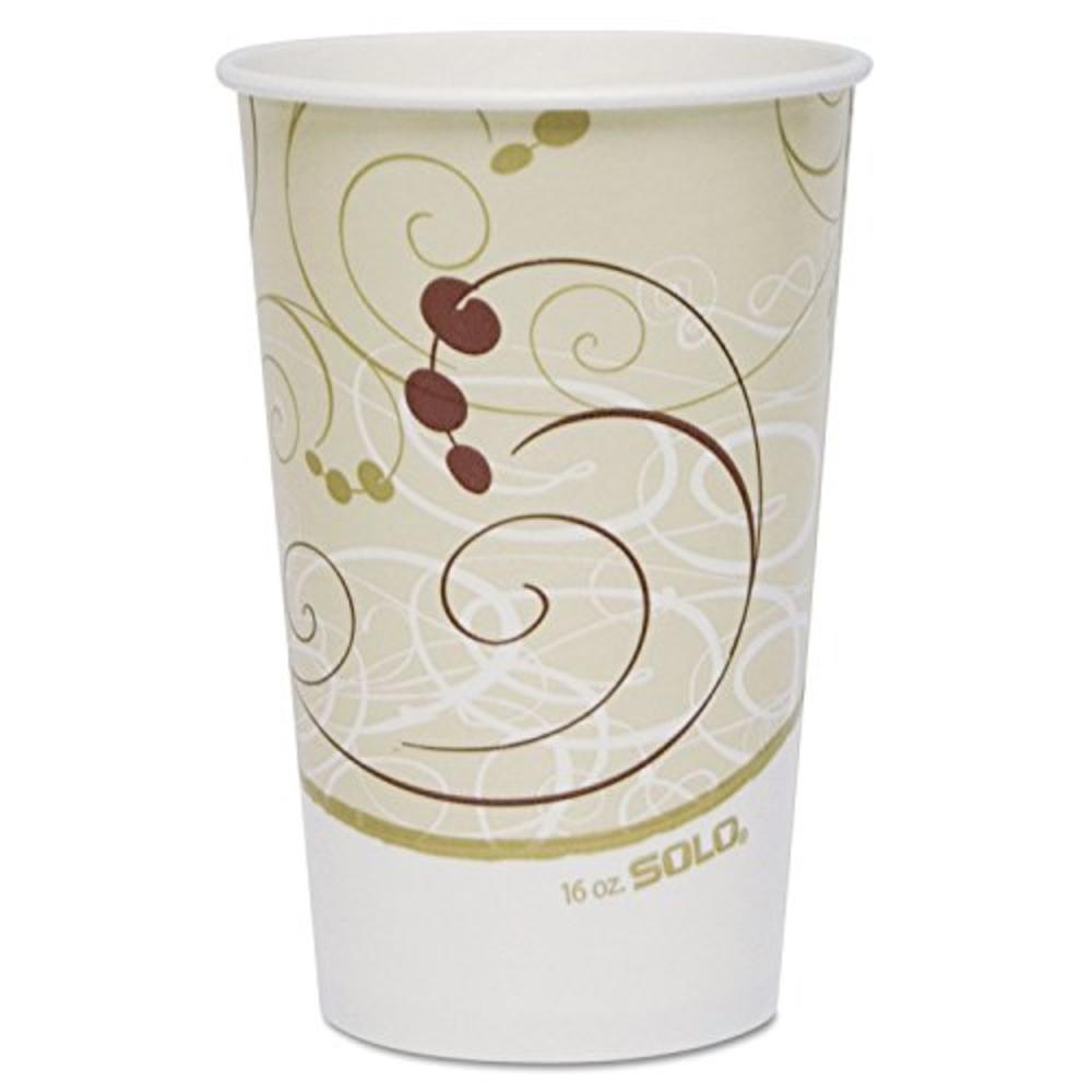 Solo Symphony Paper Cold Cups, 16 oz,  White/Beige, 50/Sleeve, 20 Sleeves/Carton