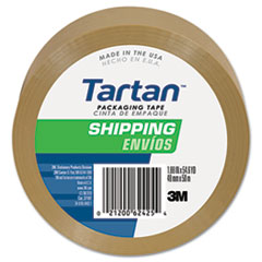 Tartan Bulk-Packed Commercial Grade Tape, 2" x 55 yards, 3" Core, Tan