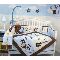 Soho Designs Baby Bedding Sets Collections Sears Soho Designs Blue Brown Rock Band Baby Crib Nursery Bedding Set 14 Pcs Included Diaper