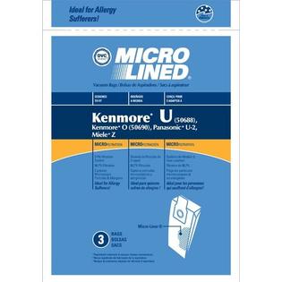 Dvc For Kenmore 50688 Type U Micro Lined Replacement Vacuum Bags 3 Pk