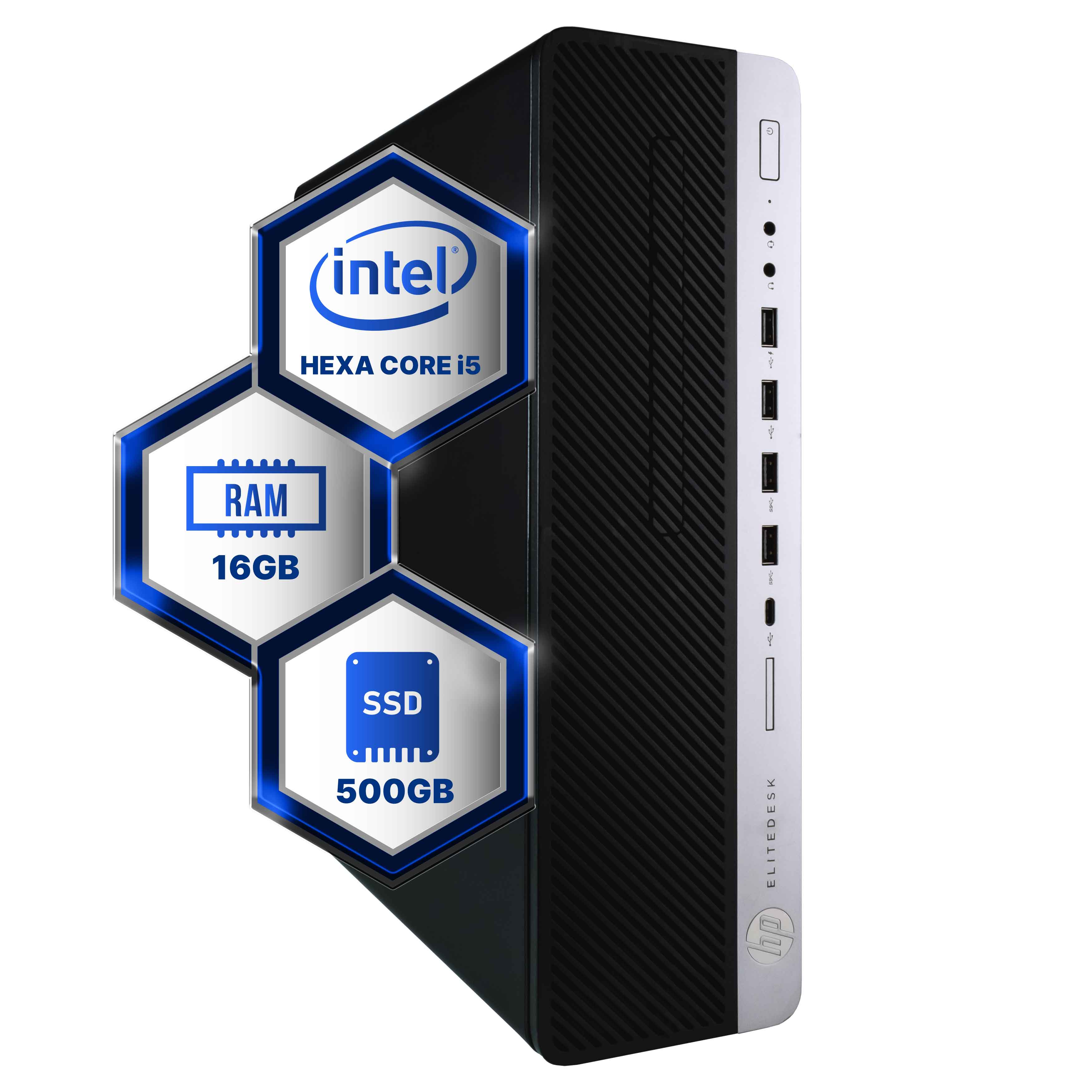 HP EliteDesk 800G4 Desktop | Hexa Core Intel i5 (3.2) | 16GB DDR4 | 500GB SSD Solid State | Windows 11 Pro | Home or Office PC