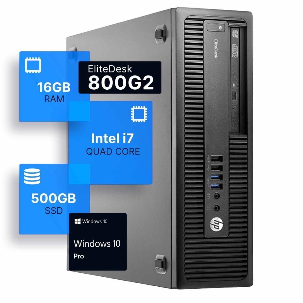 HP EliteDesk 800G2 Desktop Computer | Intel i7-6700 (3.4) | 16GB DDR4 RAM | 500GB SSD  | Win 10 Pro  | Home or Office PC