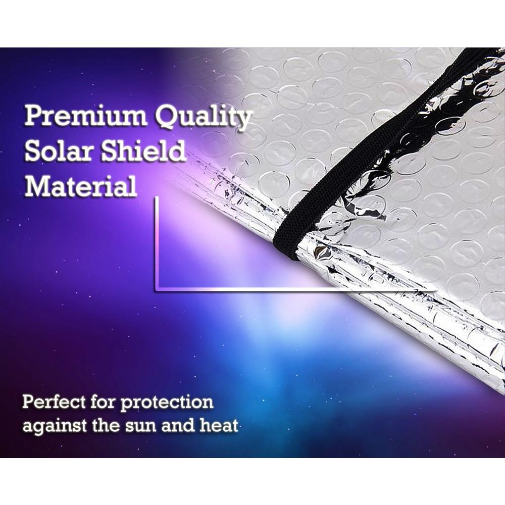Zone Tech Silver Foldable Sun Shade - Premium Quality Metallic Reflective Car Sun Shade