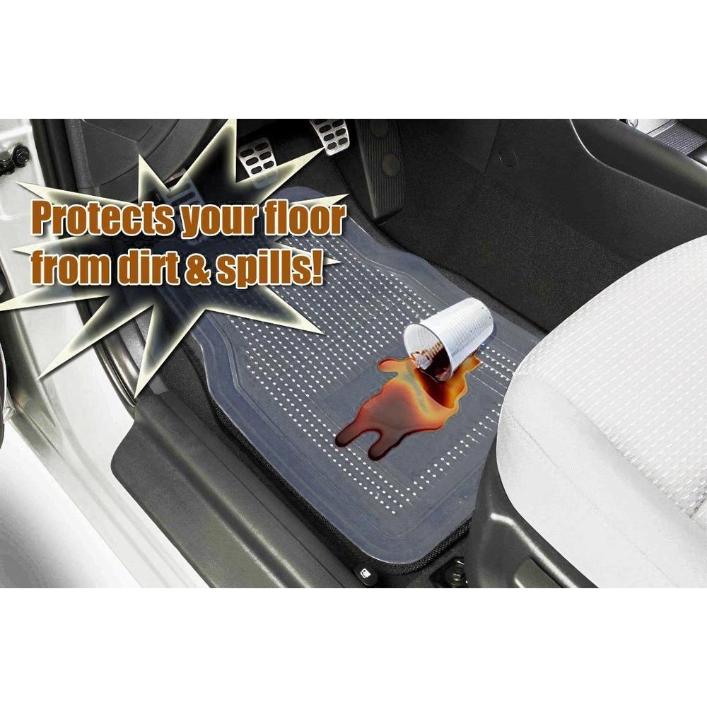 Zone Tech 4 Piece Interior Clear Car Vehicle All Weather Rubber Floor Mats