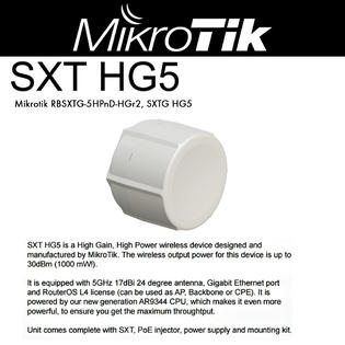 Rbsxtg5hpndhgr2 Mikrotik Sxtg Hg 5 Rbsxtg 5hpnd Hgr2 5ghz Sxt Hg5 Outdoor Wrls Ap 17dbi Osl4
